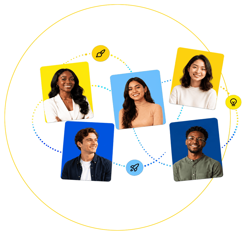 Community of people connected through the app
